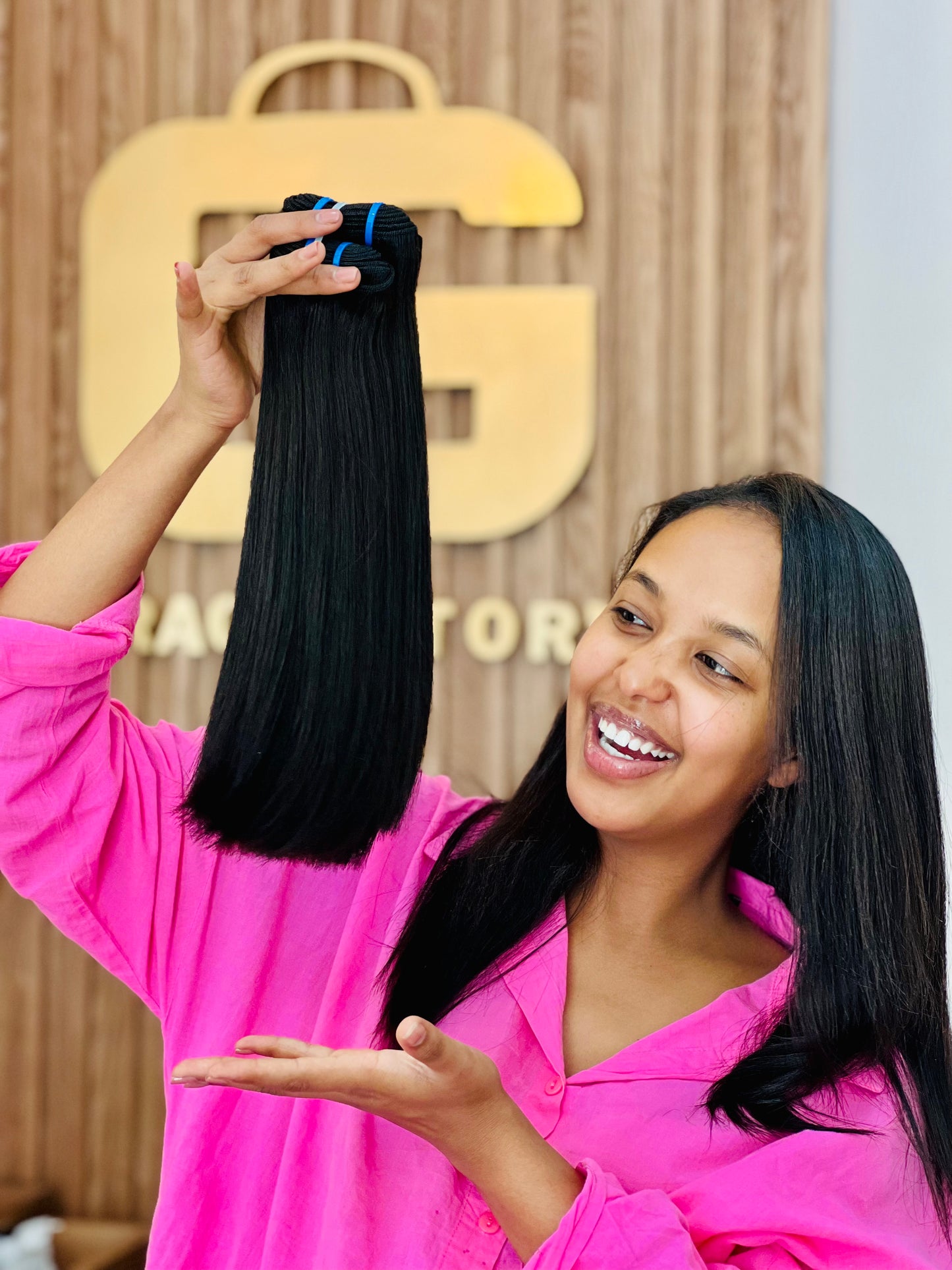 Straight double drown hair